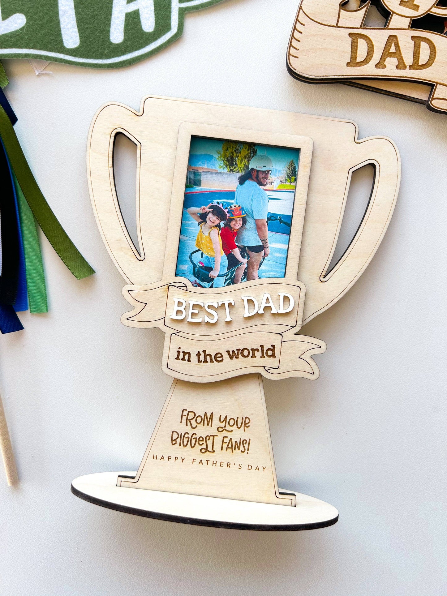 "#1 Fan" 🏆 Personalized Trophy Standing Photo Frame by Goldie Letter Company