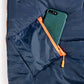 "Pack & Snooze" 🎒 Mimish Sleep-N-Pack Packable Sleeping Bag — Navy/Green (Big Kid 7–12+)