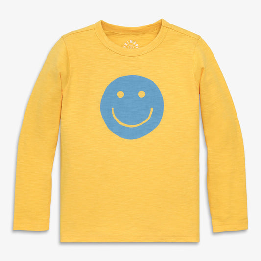 "Happy Place" 🌻 Kids Long Sleeve Smiley Face Tee by Primary
