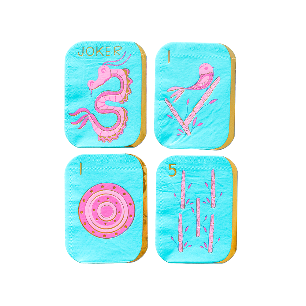 “Snack, Stack & Mahj” 🀄✨ Mahjong Tile Guest Napkins by Jollity & Co