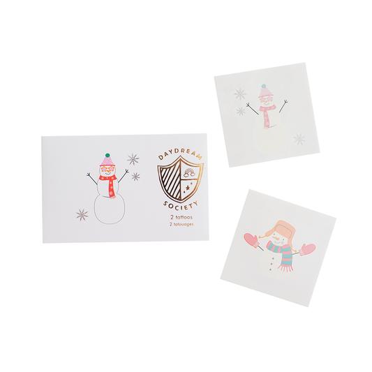 Blizzard Buddies temporary tattoos with pastel colors and silver foil accents