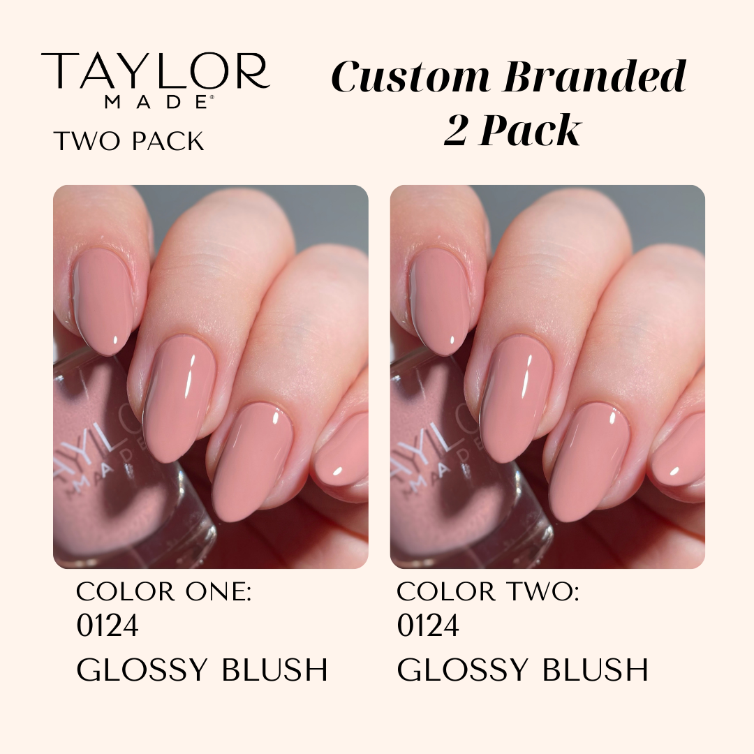 Custom Nail Polish: 2 Pack Long-wearing + Vegan + Non-toxic: 0224 Glossy Fuschia / 1424 Royal Blue Gloss with Hint of Shimmer