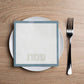 Dusty blue Pesach floral cocktail napkin