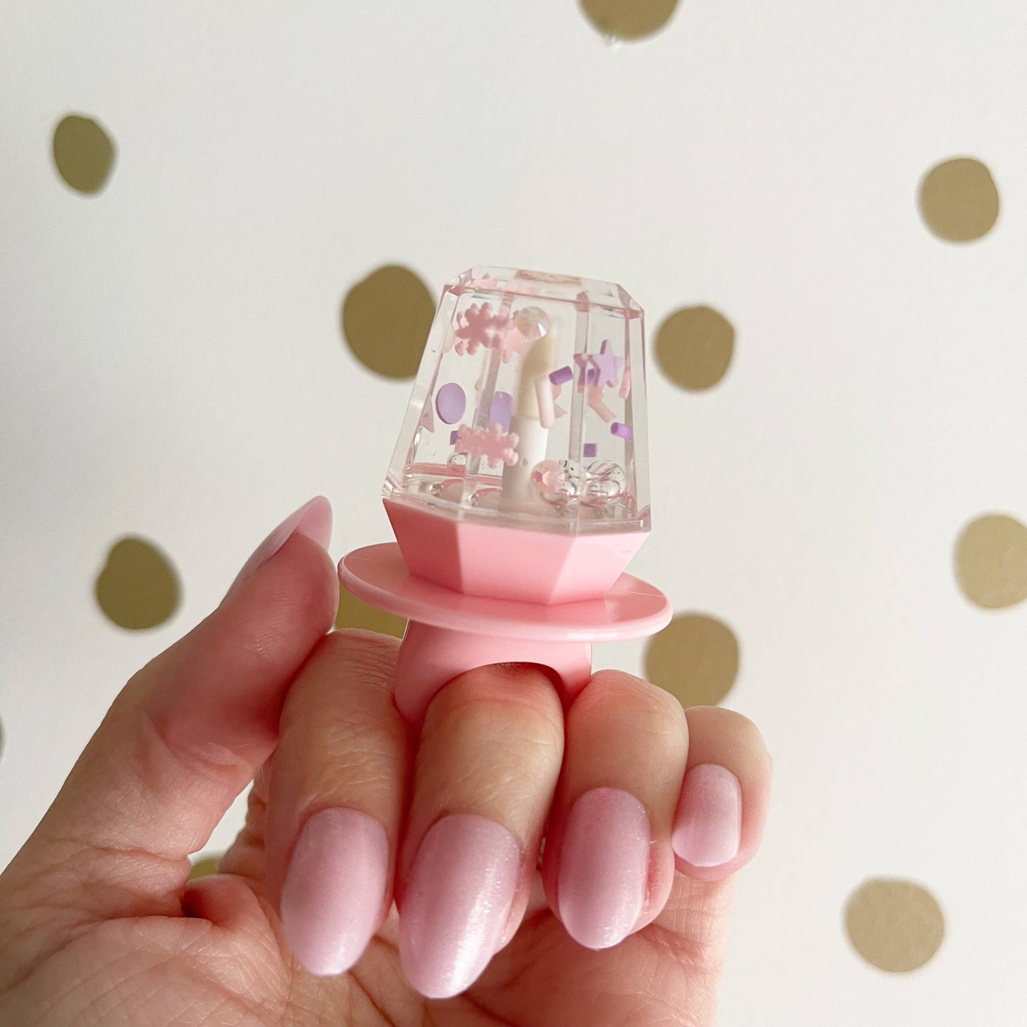 “Frosted & Glossed” ❄️🍇 Snowflake Ring Pop Lip Gloss