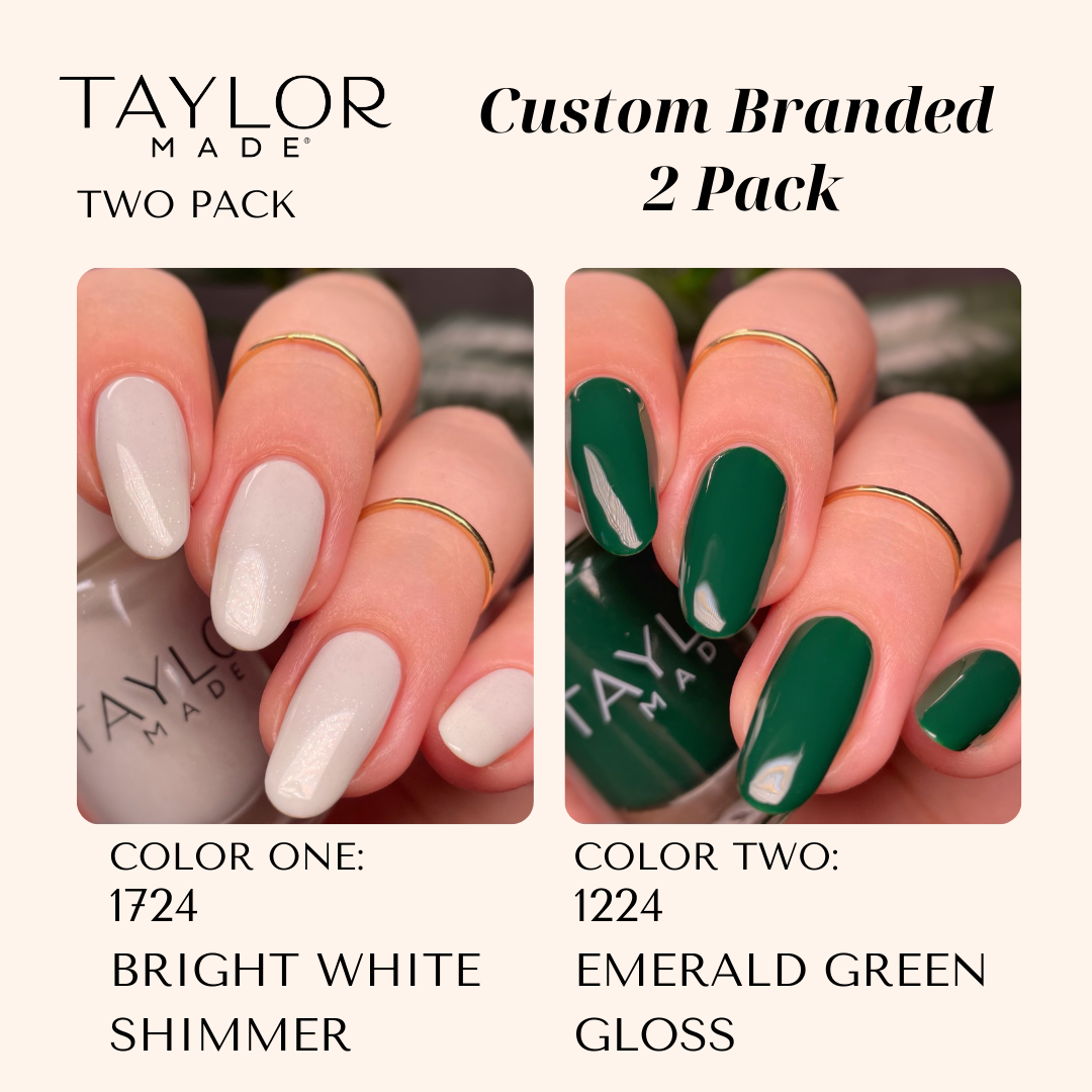 Custom Nail Polish: 2 Pack Long-wearing + Vegan + Non-toxic: 0224 Glossy Fuschia / 1424 Royal Blue Gloss with Hint of Shimmer