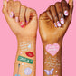 50-pack of shimmer tattoos in colorful Era designs