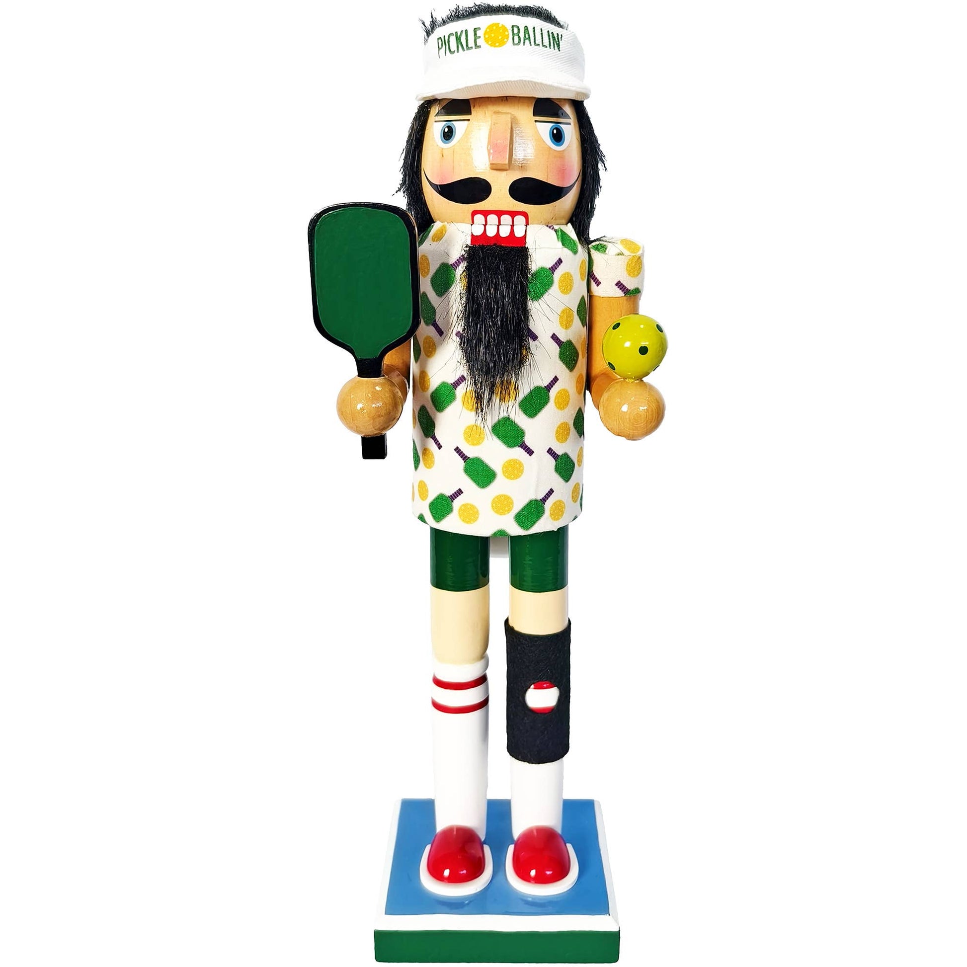 Festive collector nutcracker for pickleball fans