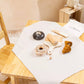 Wooden Bakery Playset for kids with baguette, croissant, pumpernickel, bagel, cutting board, and knife. Ideal for imaginative market play, helping children learn about different bread types, healthy eating, and colors. Perfect for pretend play with kitchen and market sets