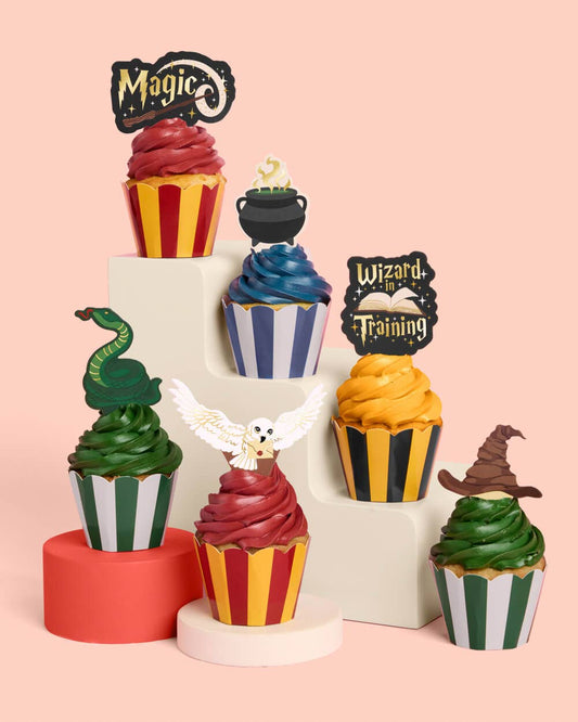 Wizard Cupcake Set - 24 sets of liners + toppers, magic kids