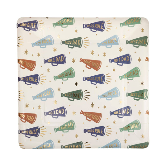 “Dads the Word” 📣 Megaphone Pattern Plate by My Minds Eye