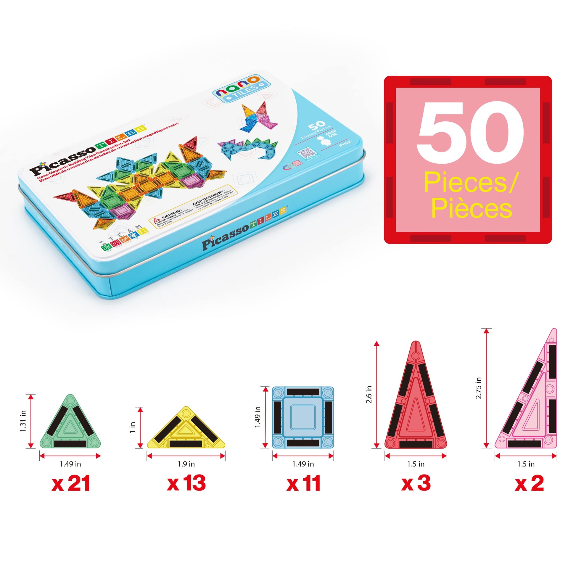 Travel-friendly STEM toy with magnetic tin