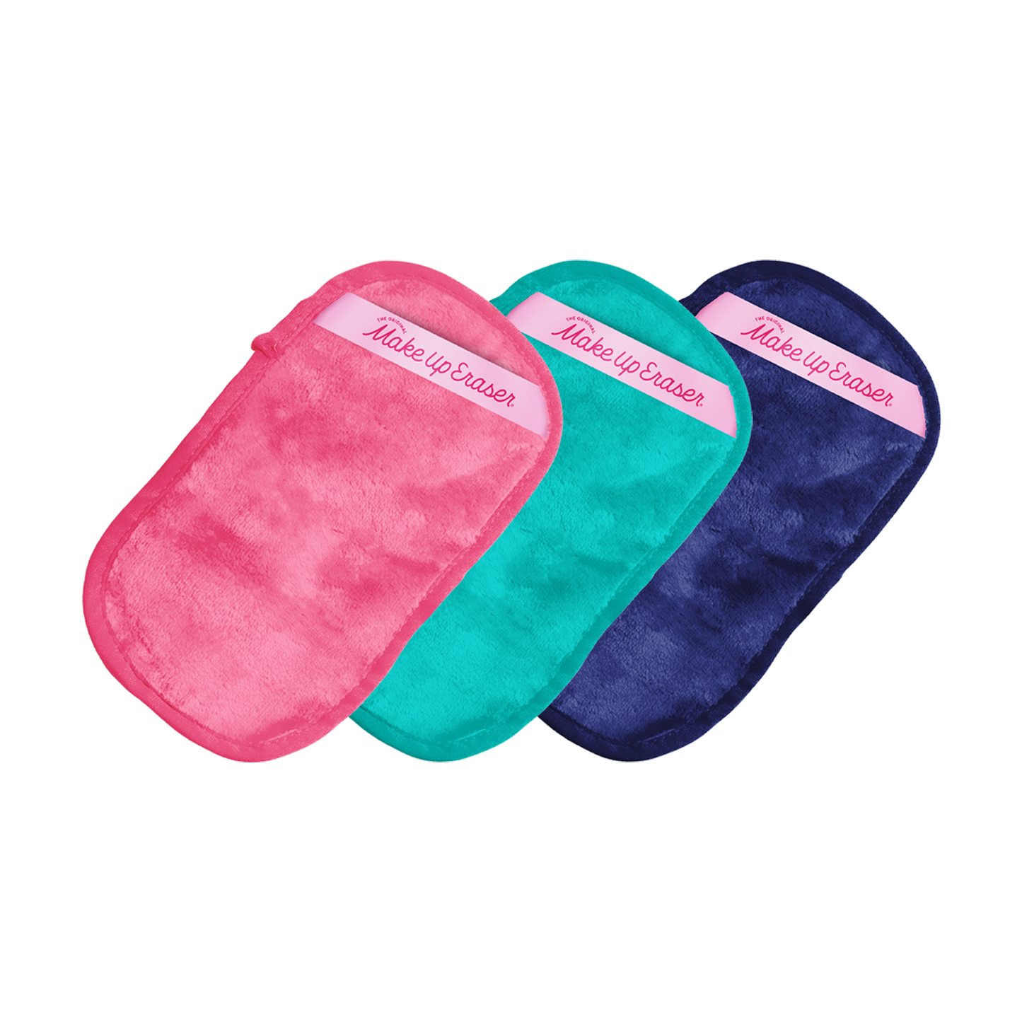 Nutcracker Gift Set by Makeup Eraser, featuring three colorful nutcracker-themed packaging designs. Includes reusable pink and teal makeup remover cloths with a soft, plush texture. Perfect for the holiday season, skincare gifts, or sustainable beauty enthusiasts.