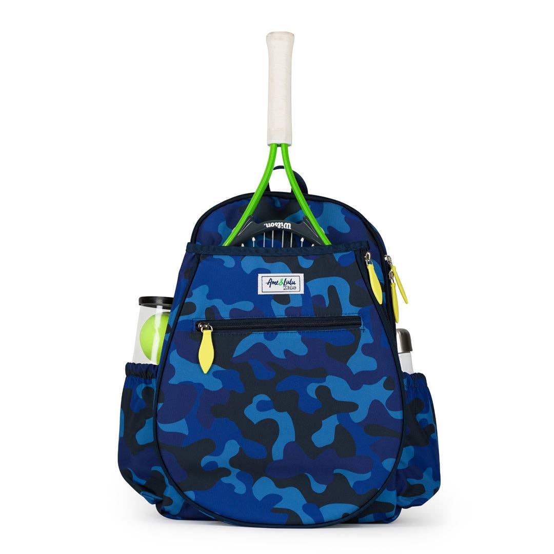 “Game Set Match” 🎾 Big Love Tennis Backpack: Navy Camo