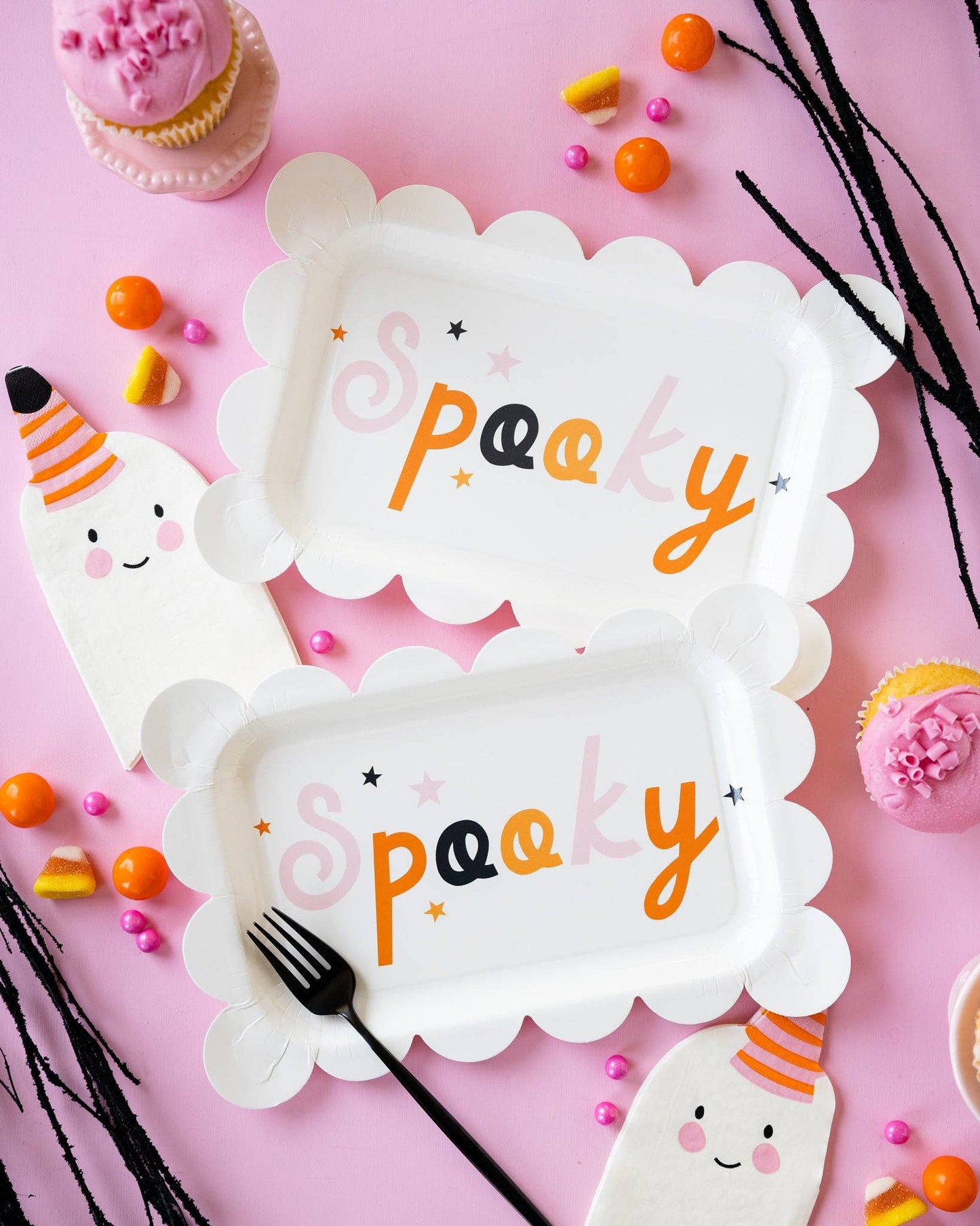 “Boo Crew Napkins” 👻 Ghost-Shaped Paper Dinner Napkins by My Mind’s Eye