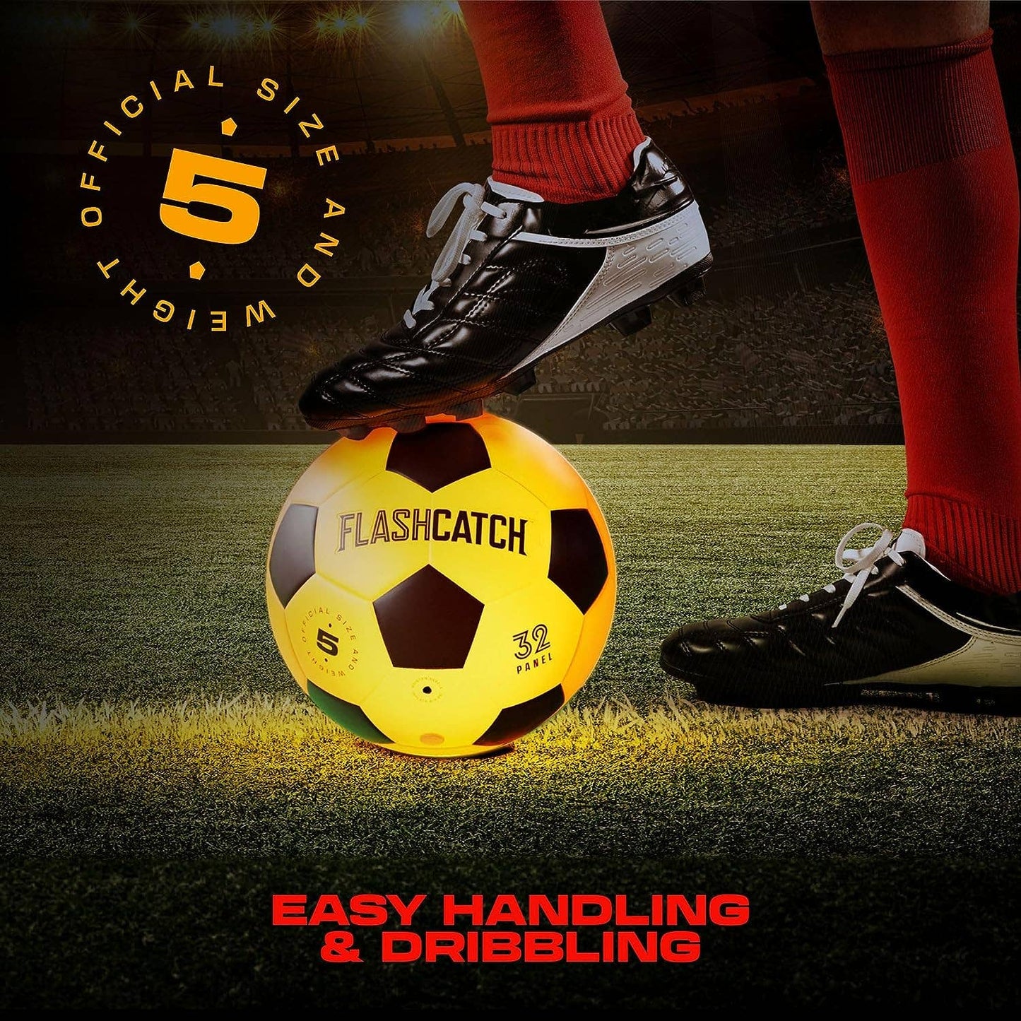 Soccer ball with pro grip and LED lights