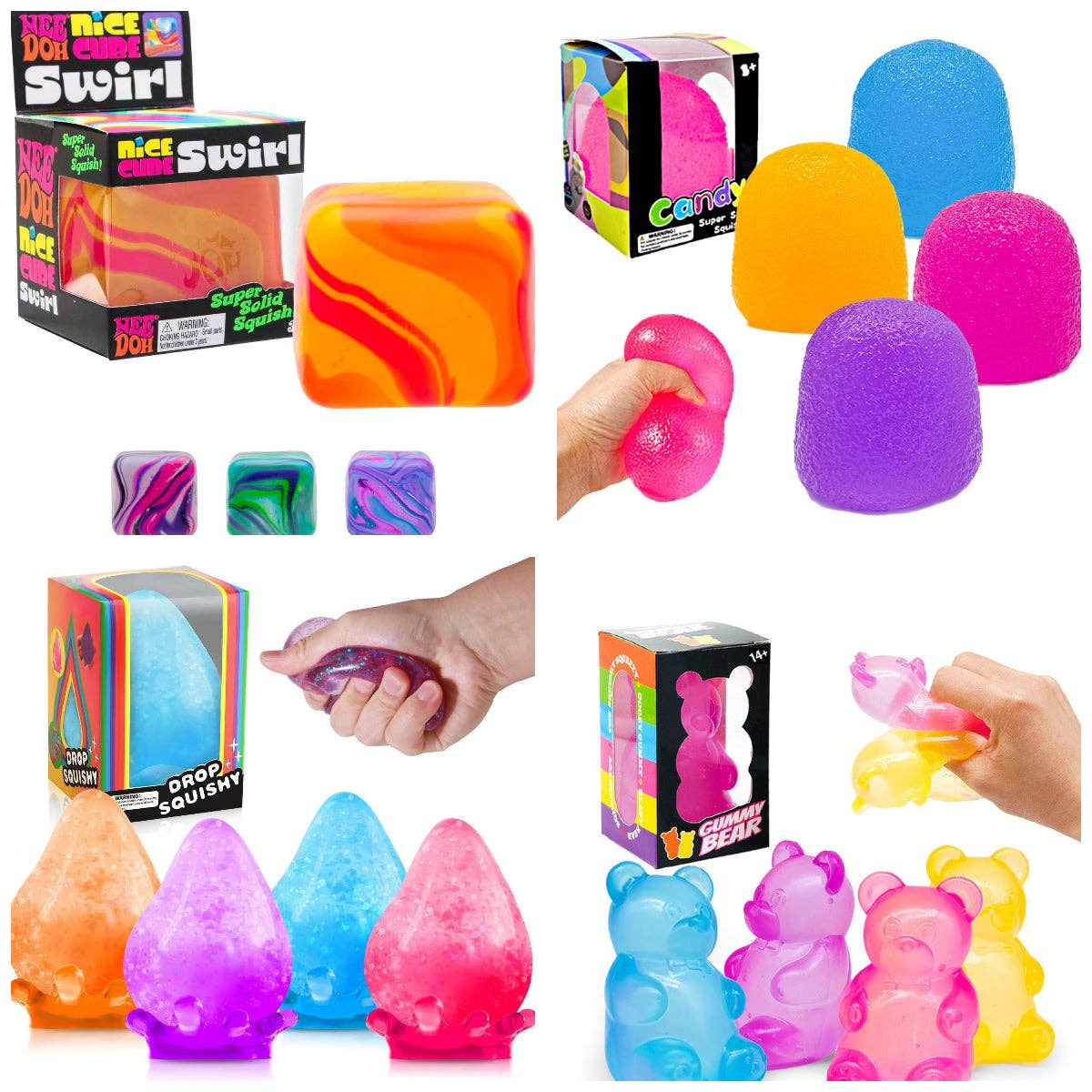 teardrop bear squishy cube fidget toy