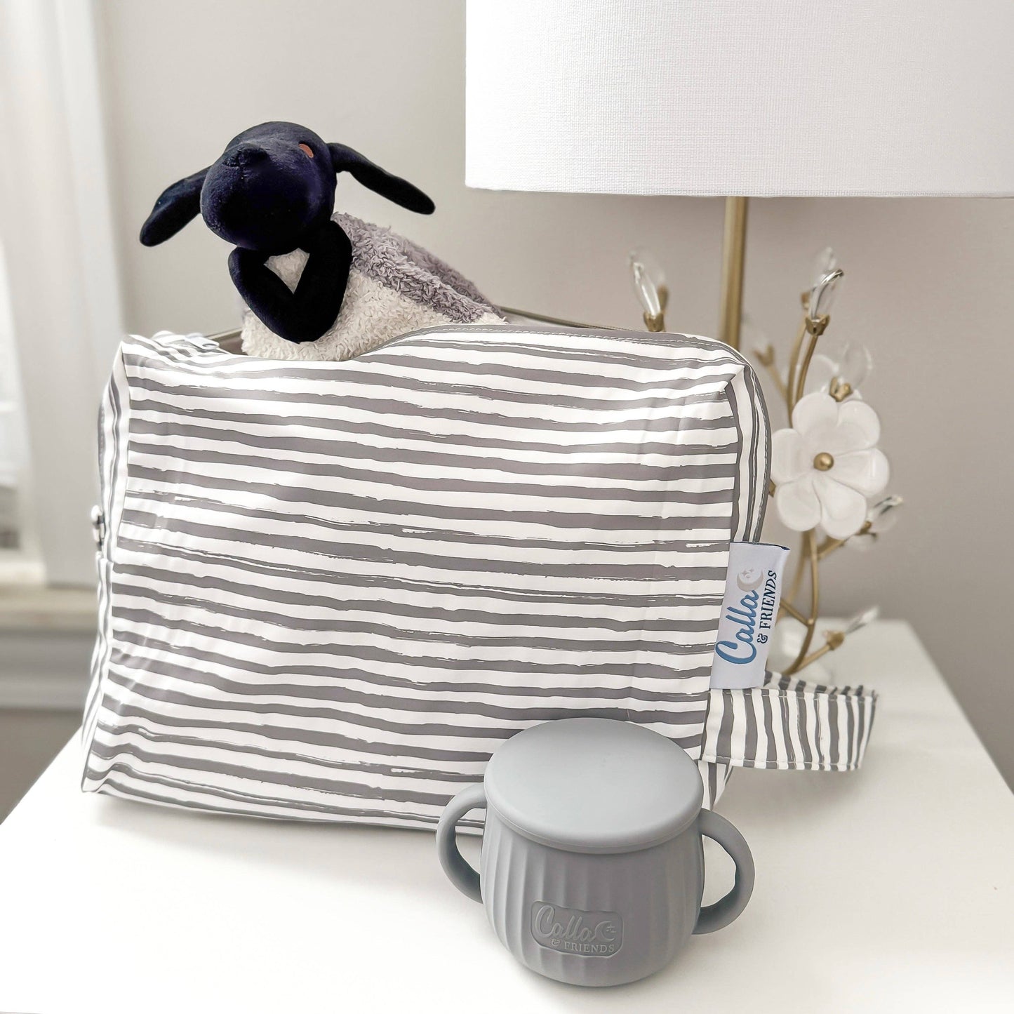 "Everything Wet" 💦 Brush Stripes Blue Wet Bag by Calla & Friends