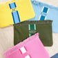 Kids camp pouch 8"x11", customizable zipper bag, multicolor tassel, clutch for everyday use