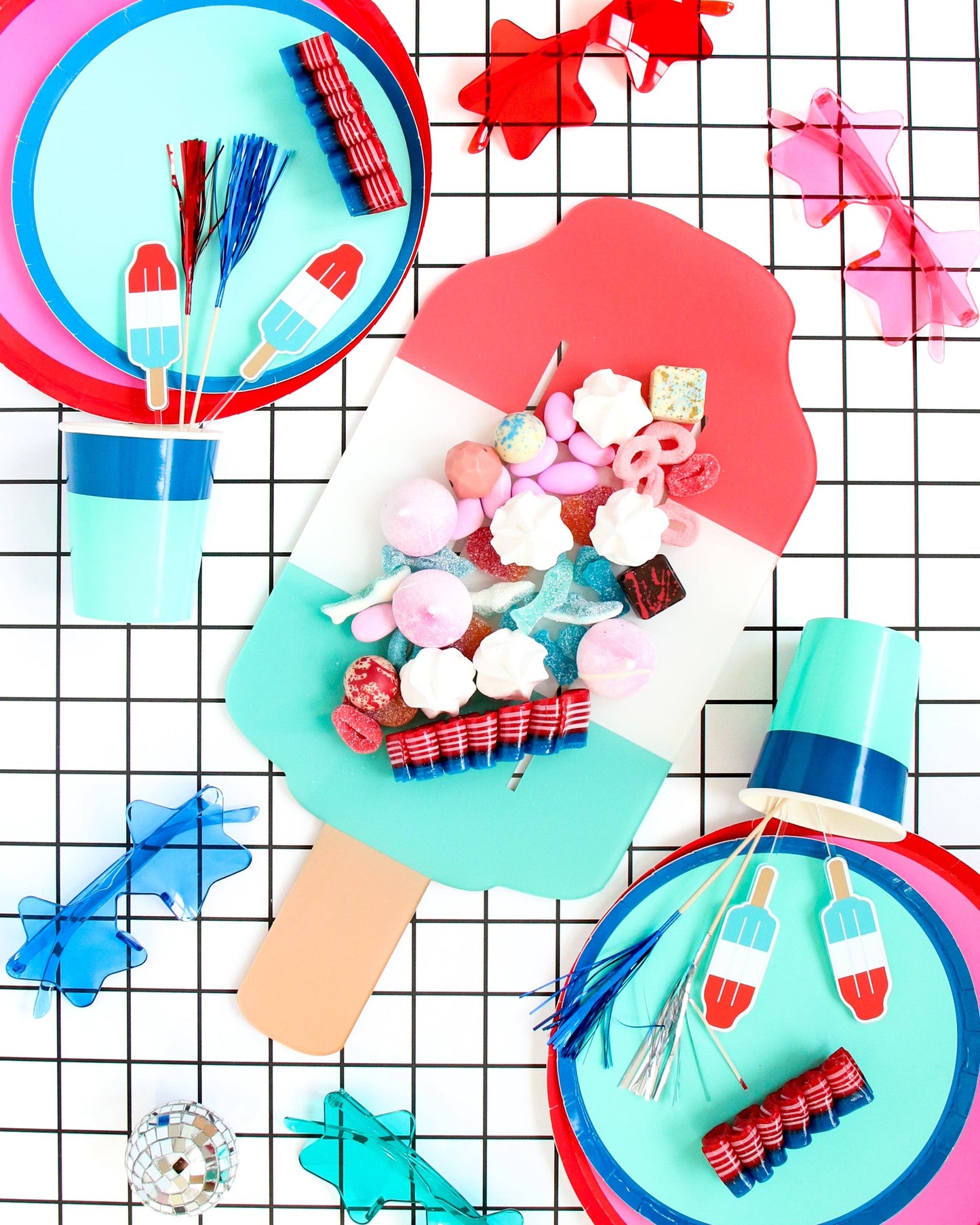 "Bomb-Pop Spread" 🇺🇸 Bomb Pop Acrylic Charcuterie & Dessert Board by Kailo Chic