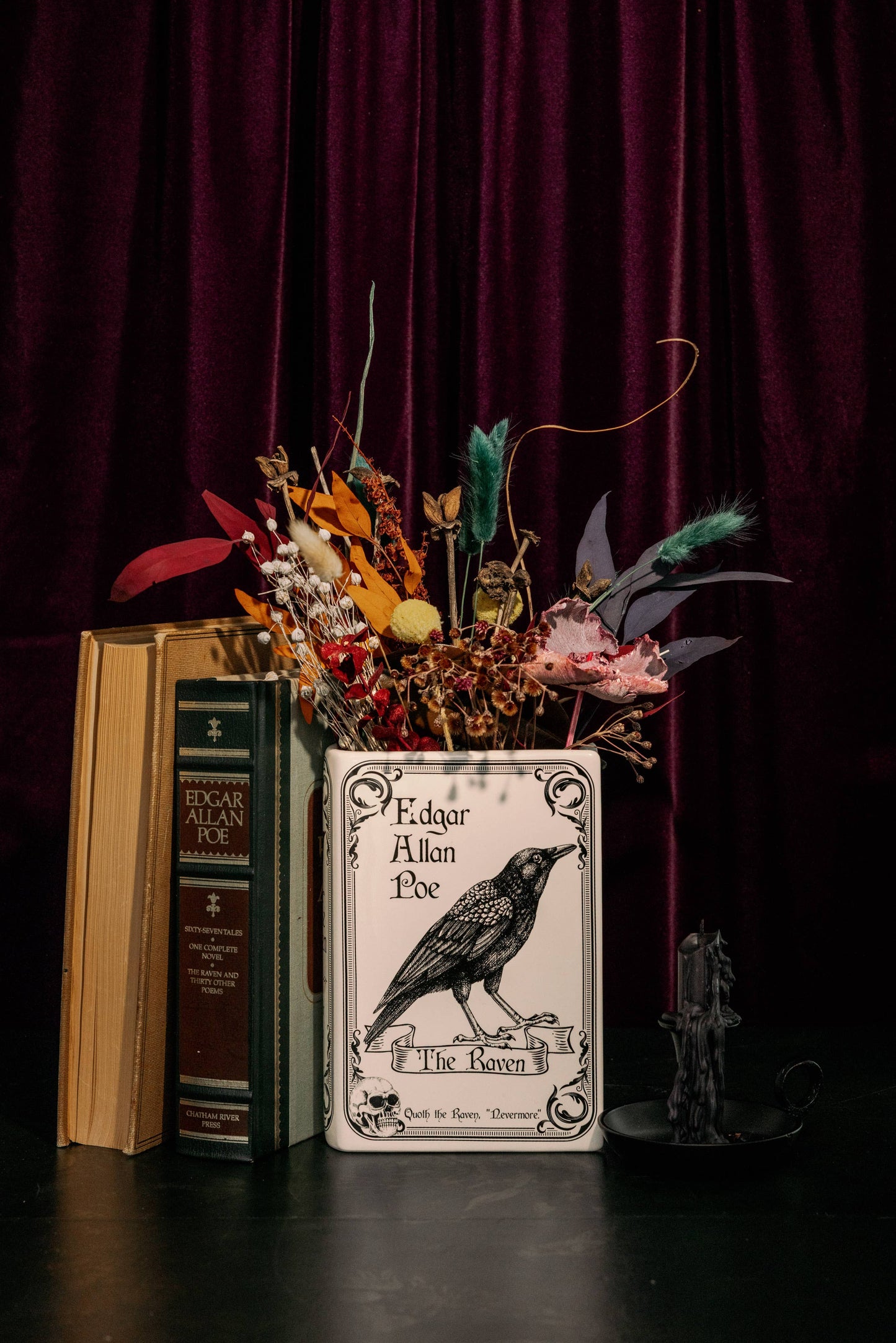 Gothic ceramic book vase for home decor