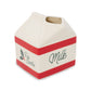 Decorative milk carton with 'For Santa' and 'Milk' text on a white background