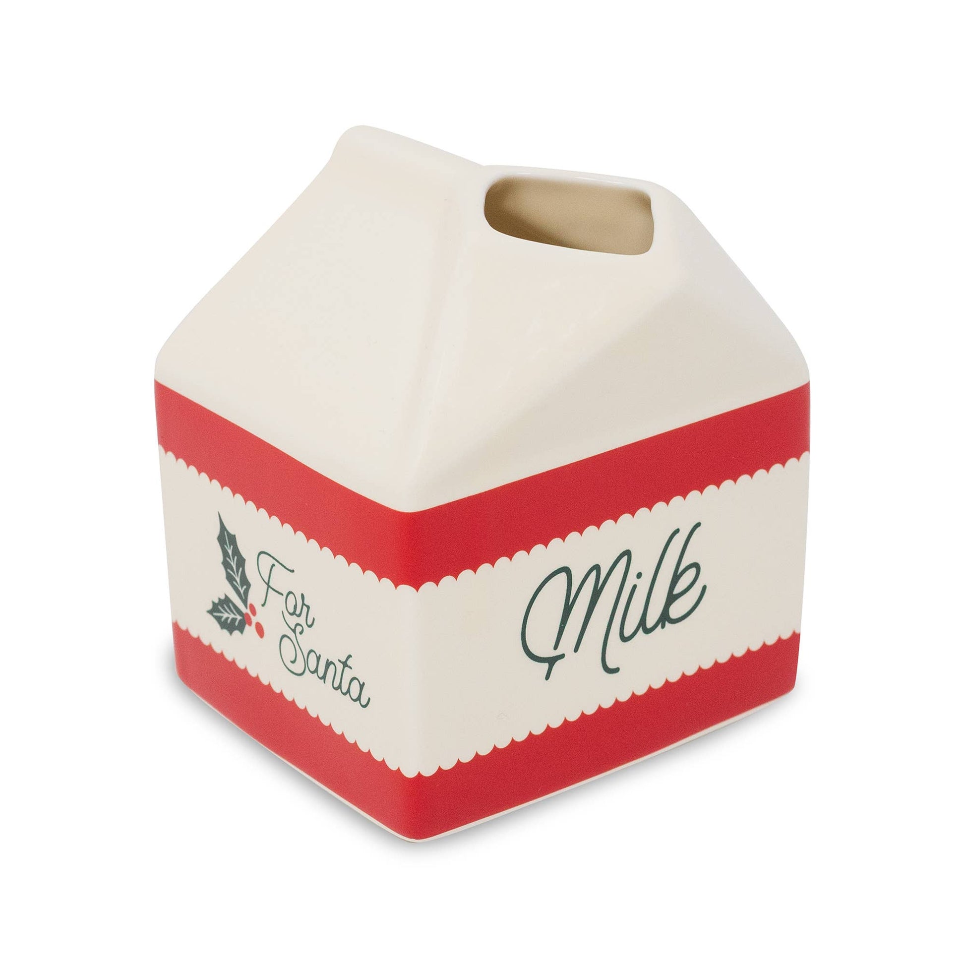 Decorative milk carton with 'For Santa' and 'Milk' text on a white background