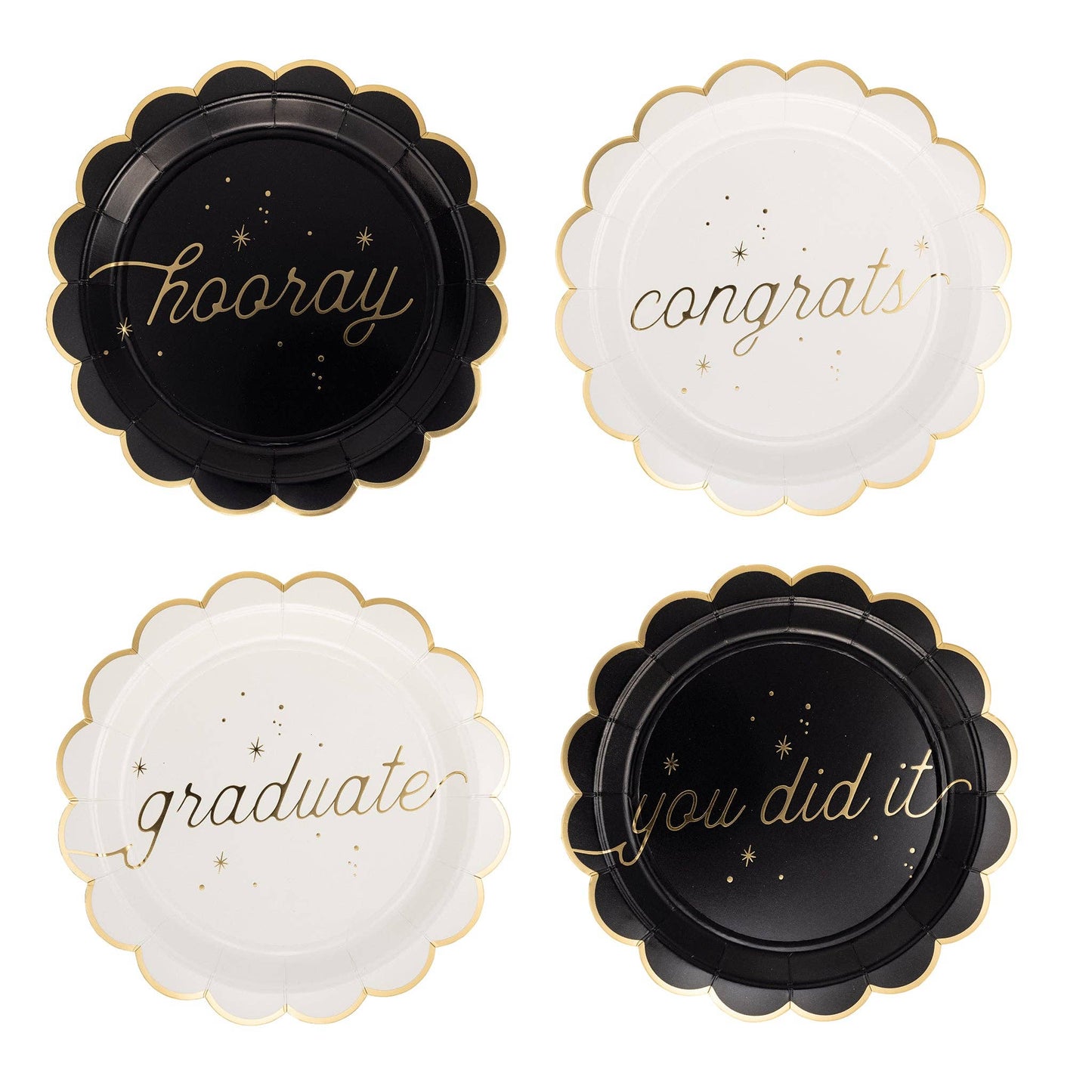 “Caps Off!” 🎓 Graduate Well Wishes Dinner Plates by My Mind’s Eye