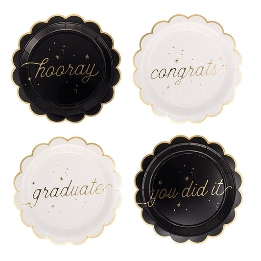 “Caps Off!” 🎓 Graduate Well Wishes Dinner Plates by My Mind’s Eye
