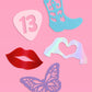 Cowgirl party confetti with shiny foil icons and picks
