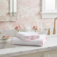 "Wrapped in Lotus" 🛁 Pink Piping Bath Sheet Set (2-Piece) by Lotus Linen