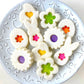 "Easter Wishes" marzipan linzer cookies – 10 assorted cookies with delightful Easter designs.