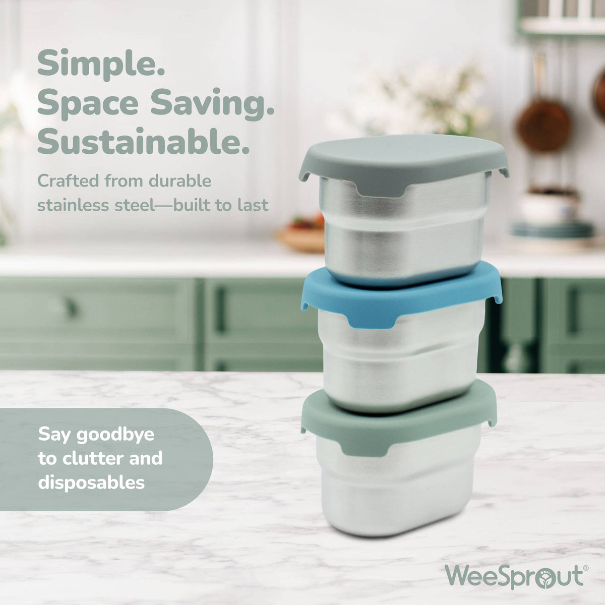 "Dip Switch" 🥕 Stainless Steel Dip Containers for Lunch (Set of 3) by WeeSprout