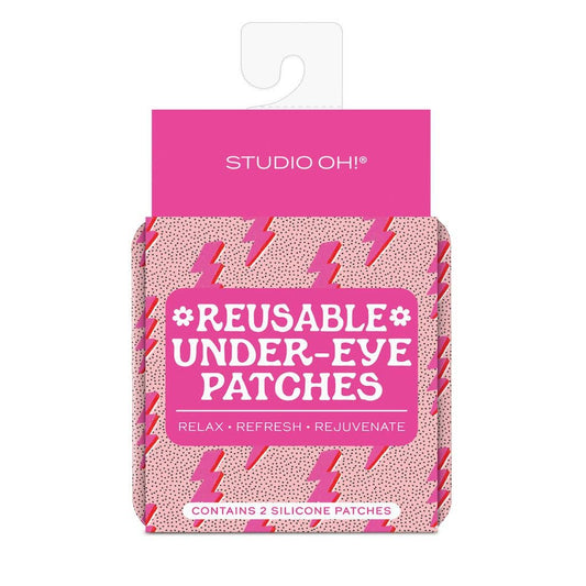 Silicone under-eye patches with tin storage case for puffy eye relief