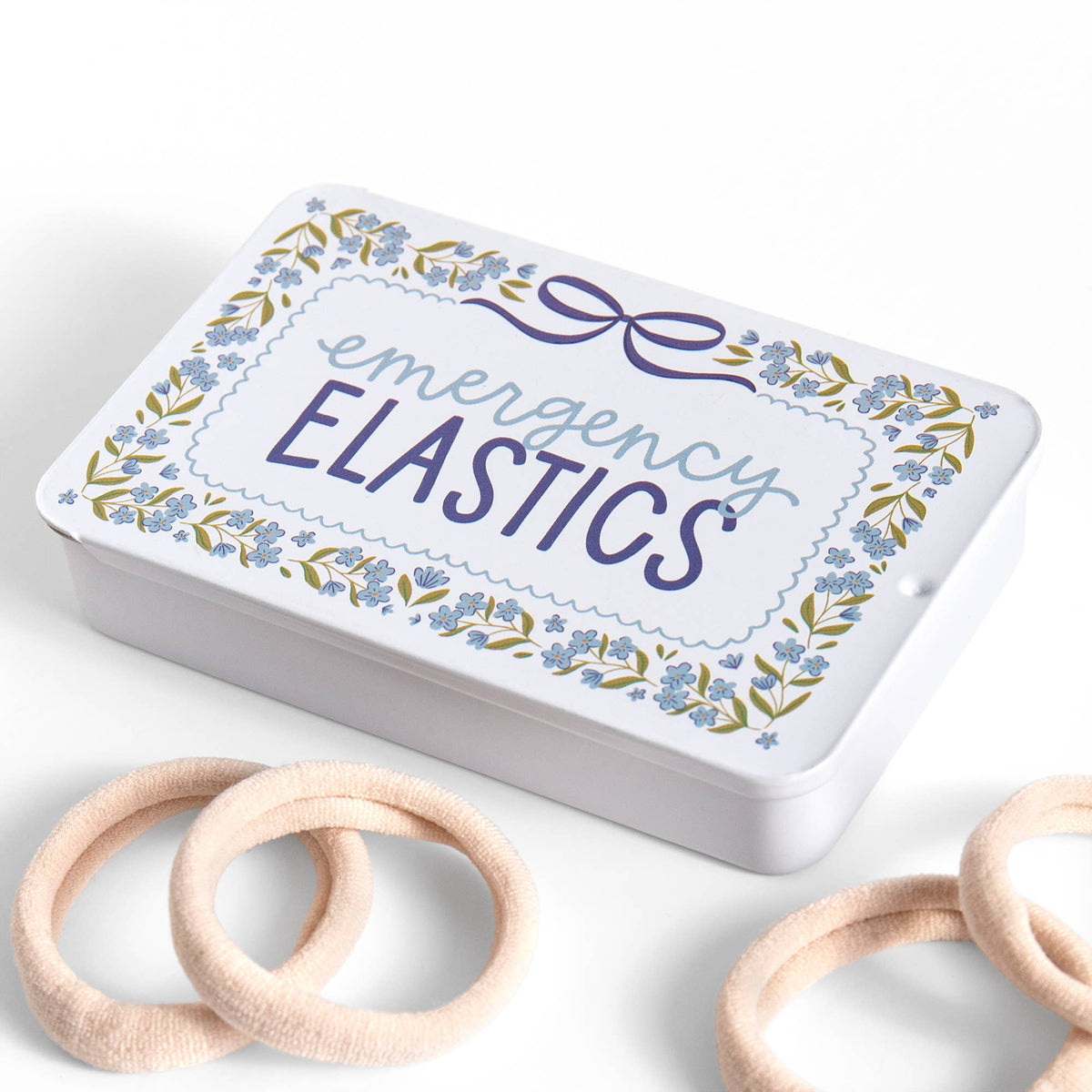 "Tie It Back" 🎀 Emergency Hair Ties Travel Tin (20 Elastics) by Pippi Post
