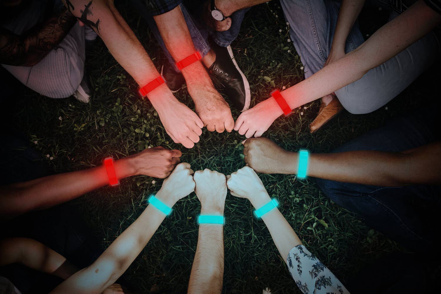 Night Capture the Flag set with glowing gear