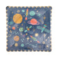 9-inch space pattern square plates, 8 per pack with gold foil, perfect for space-themed events