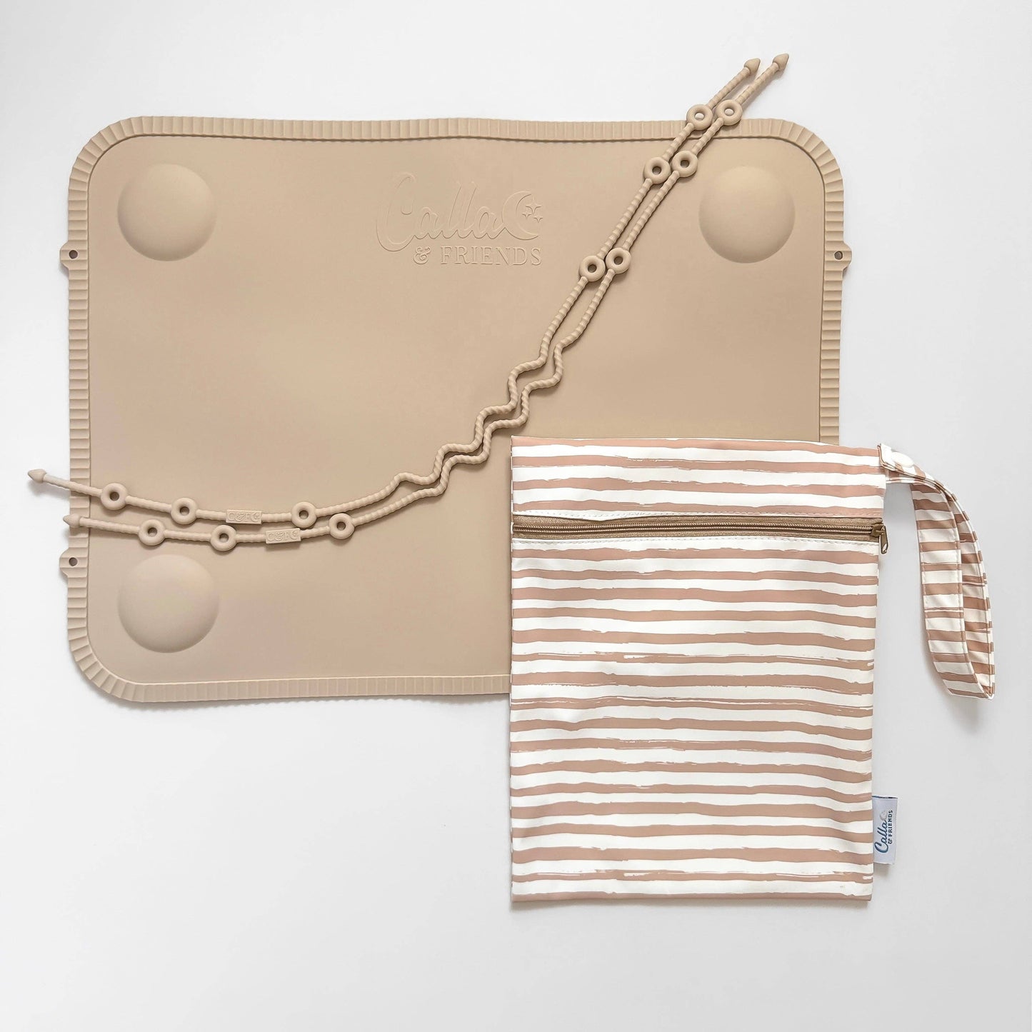 "Tidy Traveler" 🍽️ Slate Blue Brush Stripe Placemat Set by Calla & Friends