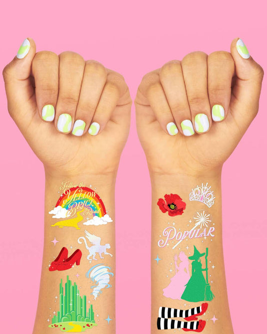 “Emerald City” 💚🩷 Wicked Witch Tats - 52 temporary tattoos kids