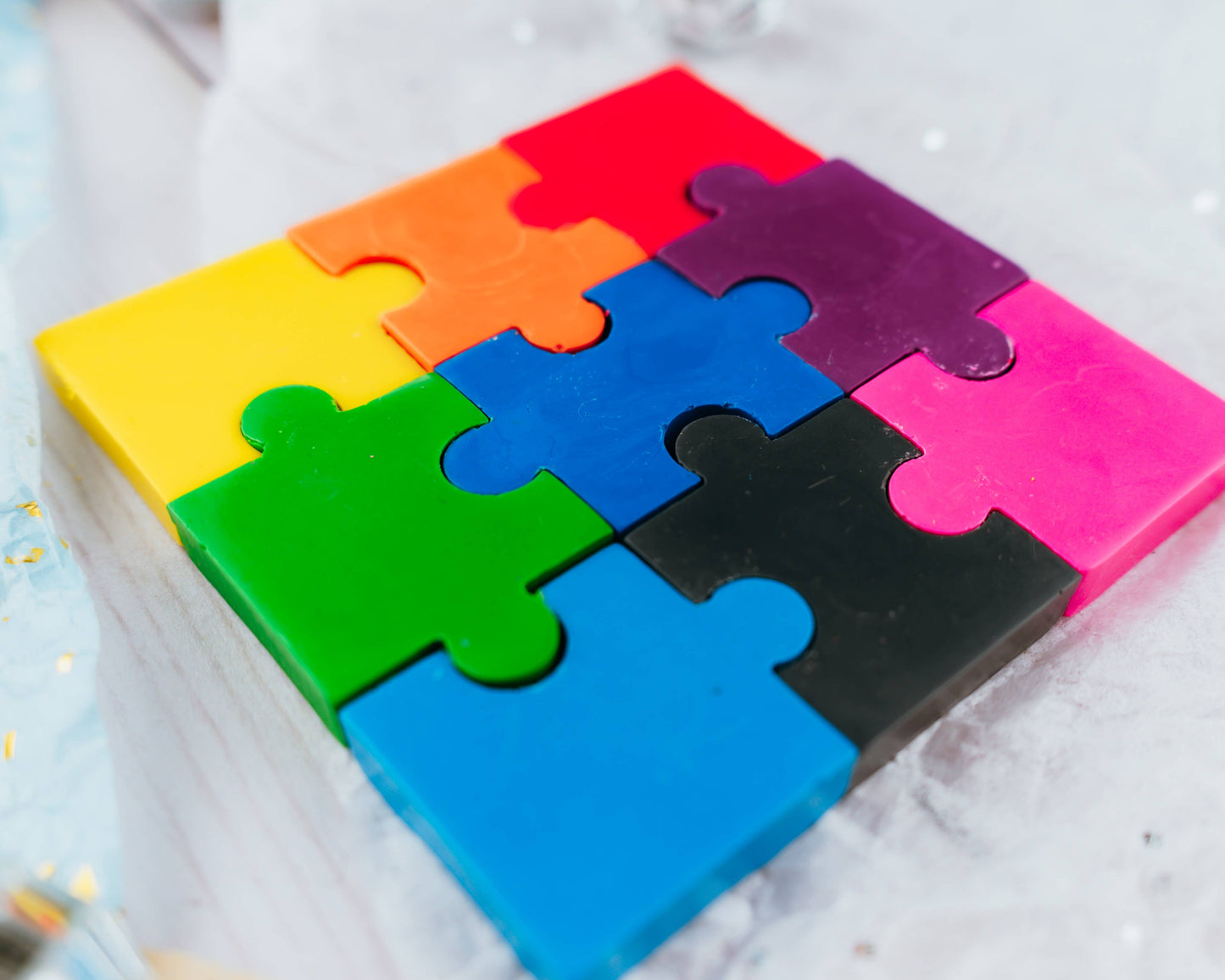 "Piece Out" 🧩 Puzzle-Shaped Crayons by Wonder Hue Crayon Co.