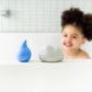 Cloud and droplet bath toys set, water play, easy open-close, ergonomic design, dishwasher safe, baby.