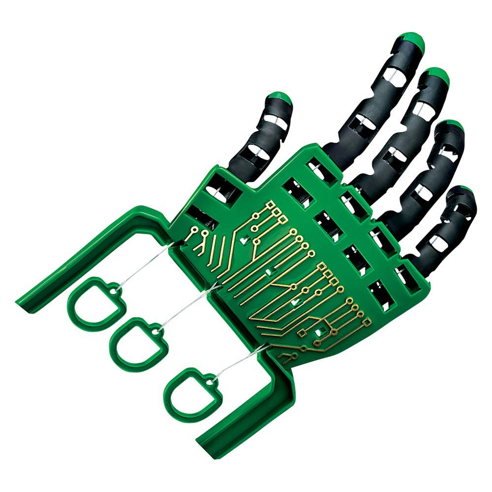 Interactive kids robotics kit with pull-string fingers