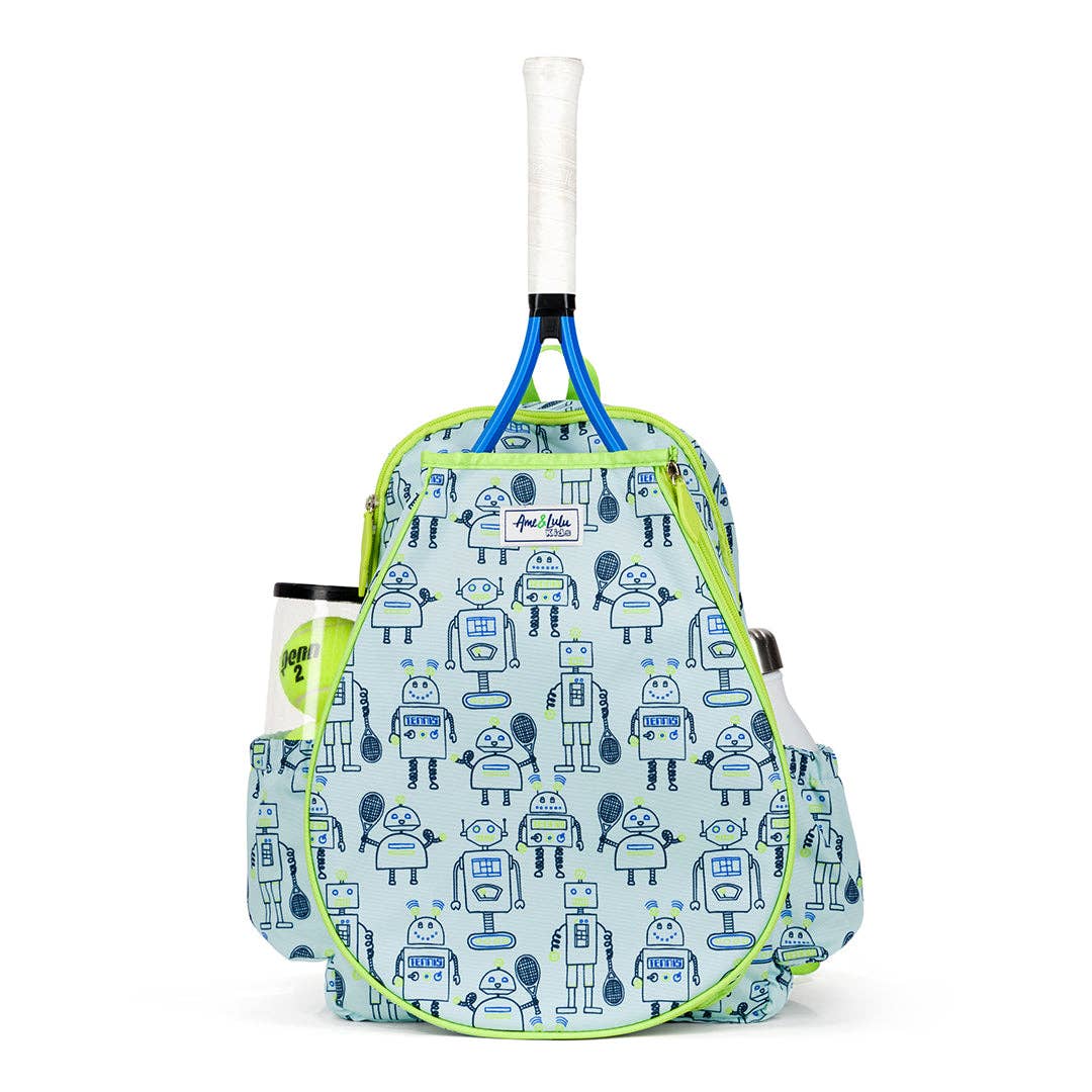 “Little Love” 🤖 Tennis Backpack: Robot Tennis by Ame & Lulu
