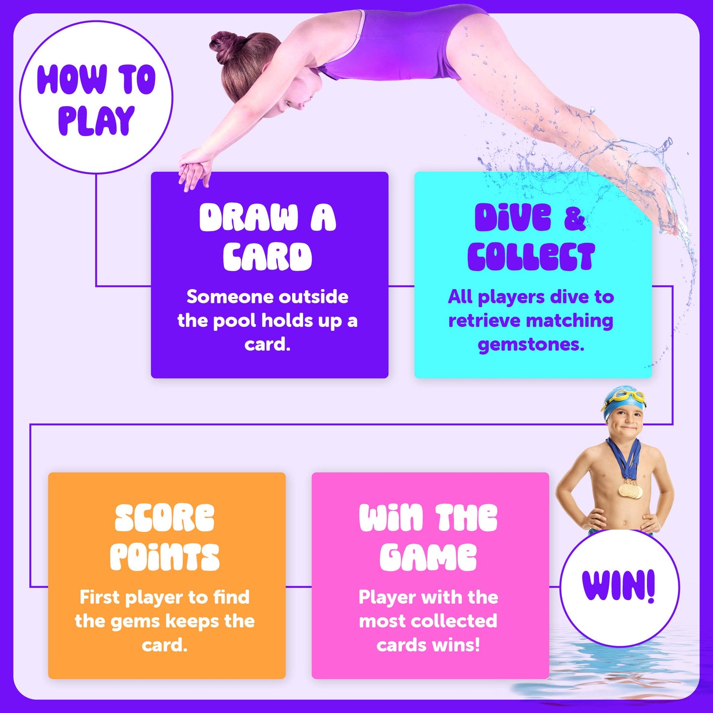 "Deep Dive" 💎 Underwater Gem Hunt Pool Diving Game by Dan&Darci