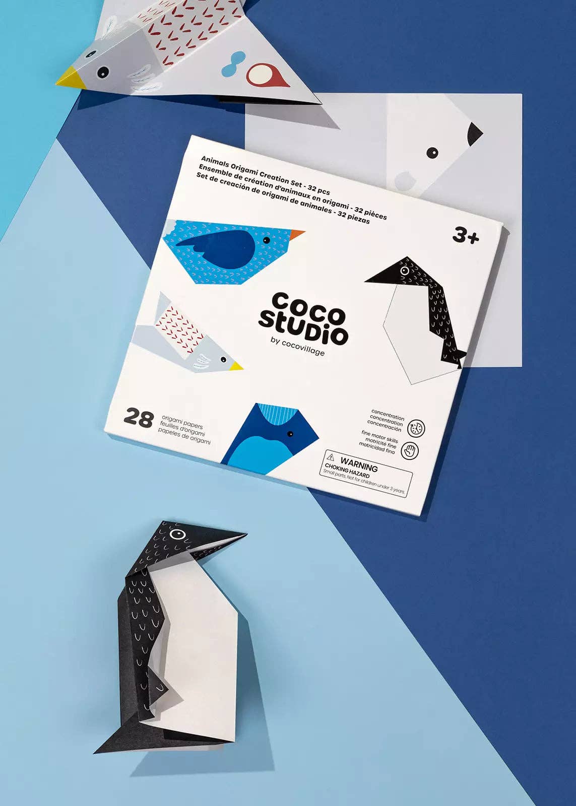 Origami kit with stickers and instruction manual