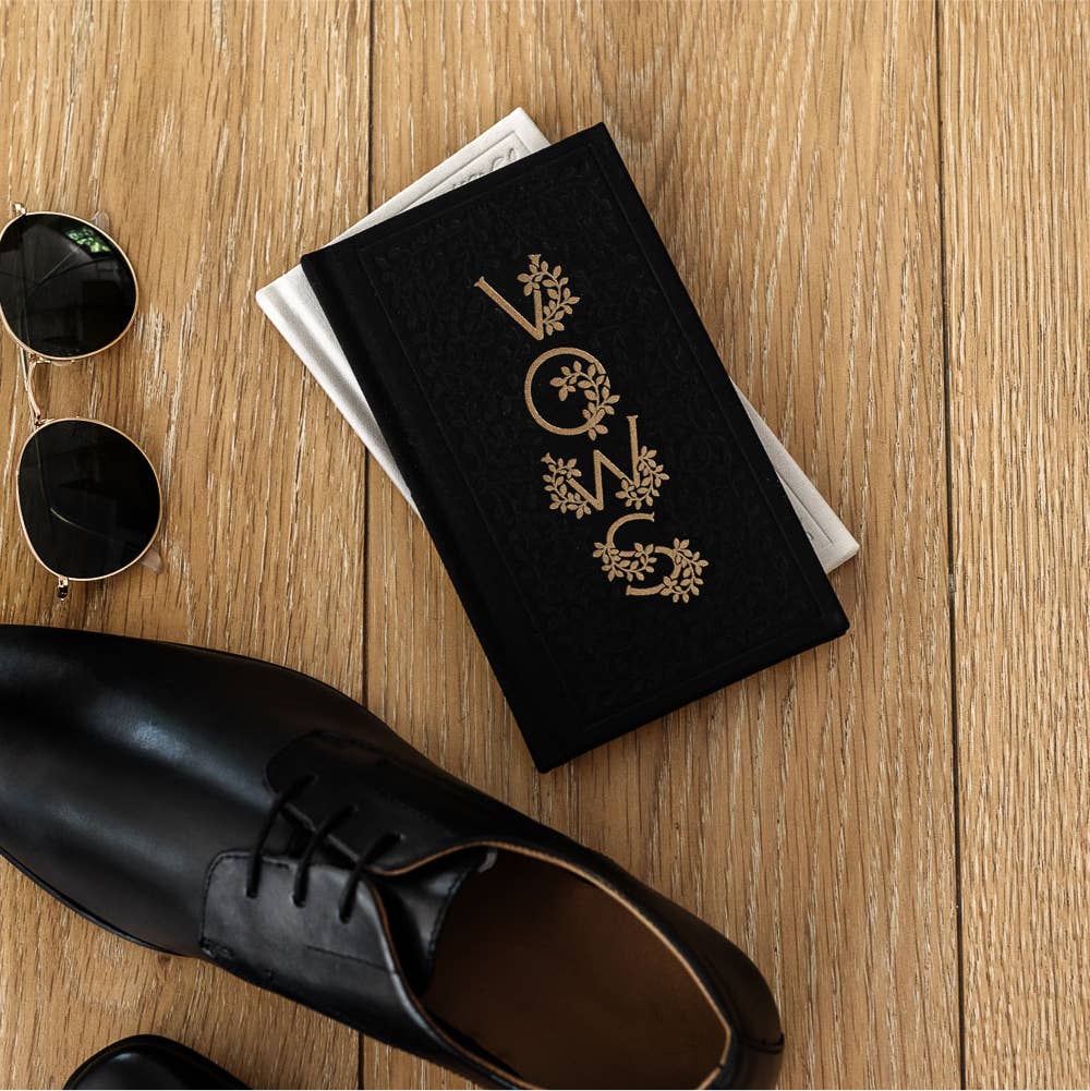 Wedding vow book set for bride and groom