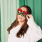 “Eye’ll Be Home for Christmas” 😎 Holiday Wreath Party Glasses by Packed Party