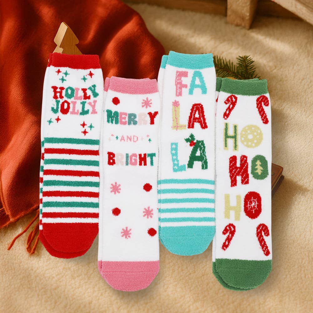 “Cold Feet” 🧦 Fuzzy Holiday Message Socks (12-Pack) by CGO