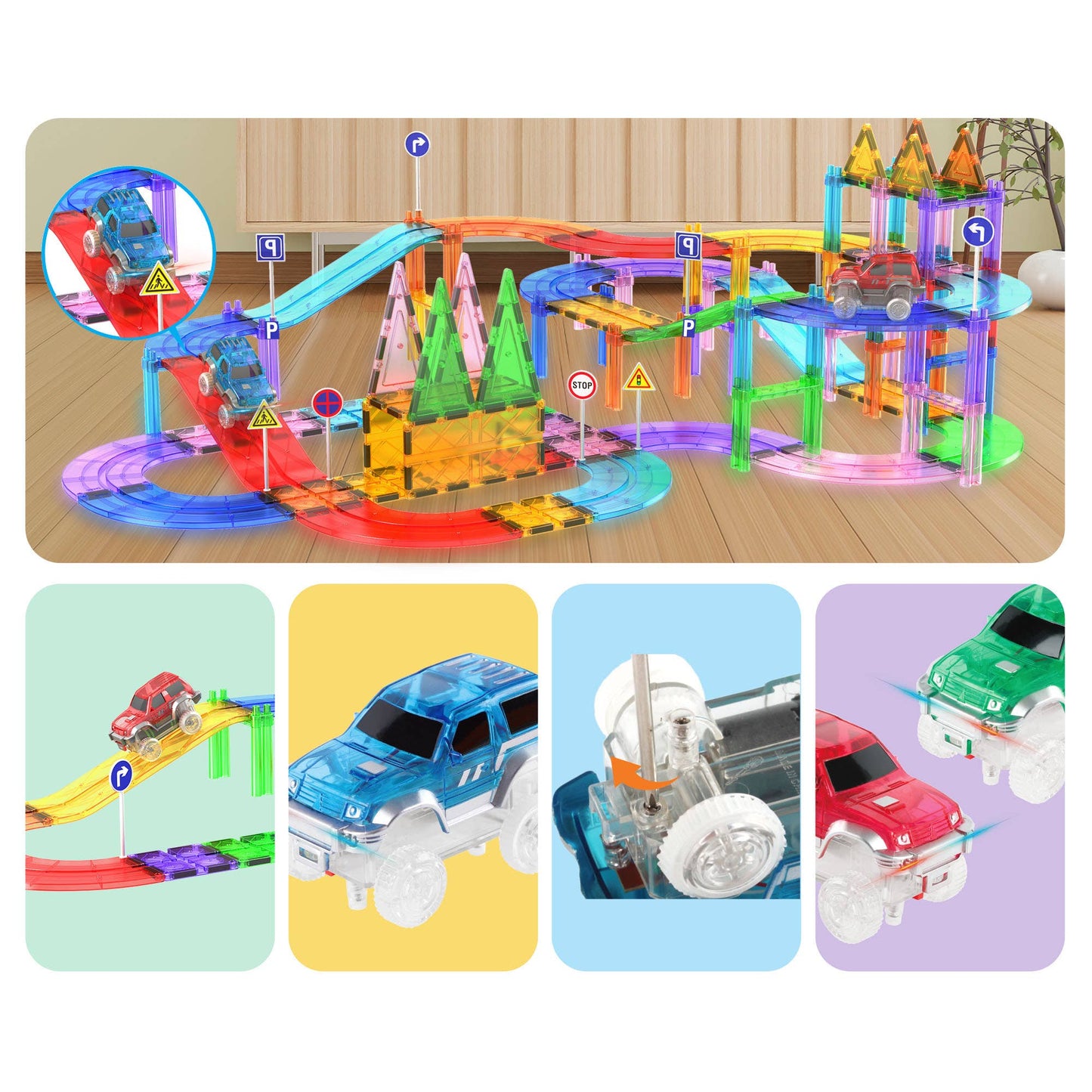 Replacement or add-on cars for Picasso Tiles racetrack