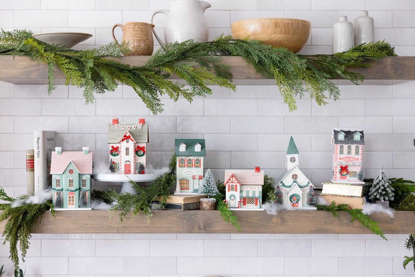 Light-up holiday paper house décor