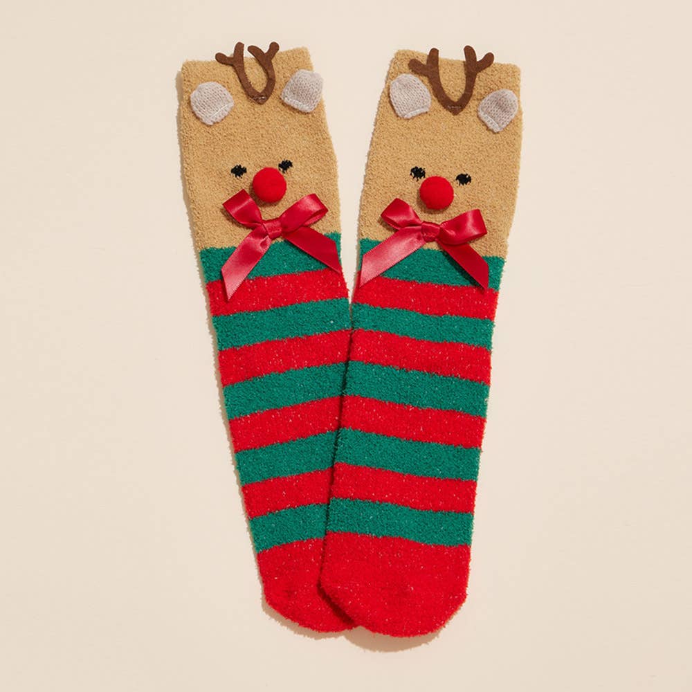 “Sock Exchange” 🎄 Santa & Reindeer Christmas Gift Socks (4-Pair Set) by CGO